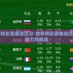 世界杯彩票单场比分-世界杯彩票单场比分的魅力与挑战