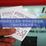 世界杯彩票怎么卖的-世界杯彩票攻略，深入了解购买流程与技巧