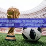 世界杯彩票正规渠道-世界杯激情风暴，合法玩彩的正确航道——探究世界杯彩票的正规渠道