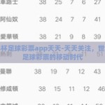 世界杯足球彩票app天天-天天关注，世界杯足球彩票的移动时代