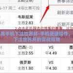 怎么用手机下注世界杯-手机便捷操作，轻松下注世界杯的实战指南