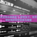世界杯足球彩票停售了-聚焦当下，世界杯足球彩票的暂停销售与展望