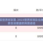 去哪买世界杯彩票-2023世界杯购彩指南，探索合法便捷的购票途径
