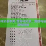 世界杯彩票中奖-世界杯彩票，竞技与运气的激情碰撞