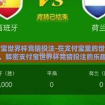 支付宝世界杯竞猜投注-在支付宝里的世界杯激情，解密支付宝世界杯竞猜投注的乐趣与技巧