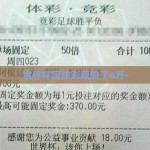 世界杯足球彩票输了6万-