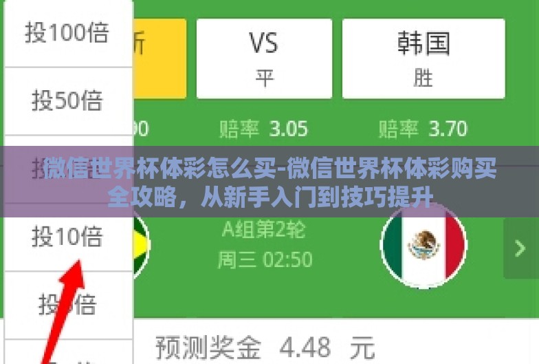微信世界杯体彩怎么买-微信世界杯体彩购买全攻略,从新手入门到技巧提升 微信世界杯体彩怎么买-微信世界杯体彩购买全攻略,从新手入门到技巧提升