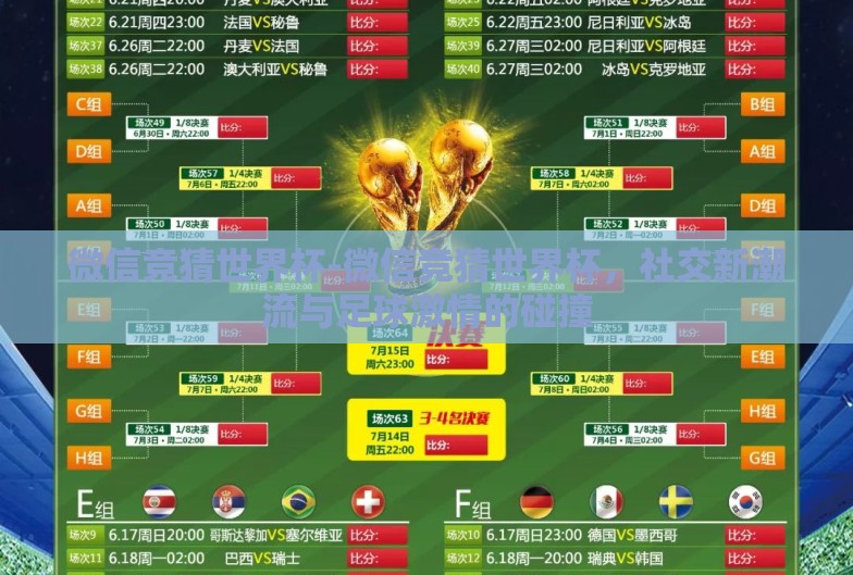 微信竞猜世界杯-微信竞猜世界杯,社交新潮流与足球激情的碰撞 微信竞猜世界杯-微信竞猜世界杯,社交新潮流与足球激情的碰撞