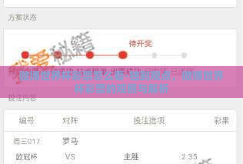 微博世界杯彩票怎么看-独到观点,微博世界杯彩票的观照与解析 微博世界杯彩票怎么看-独到观点,微博世界杯彩票的观照与解析