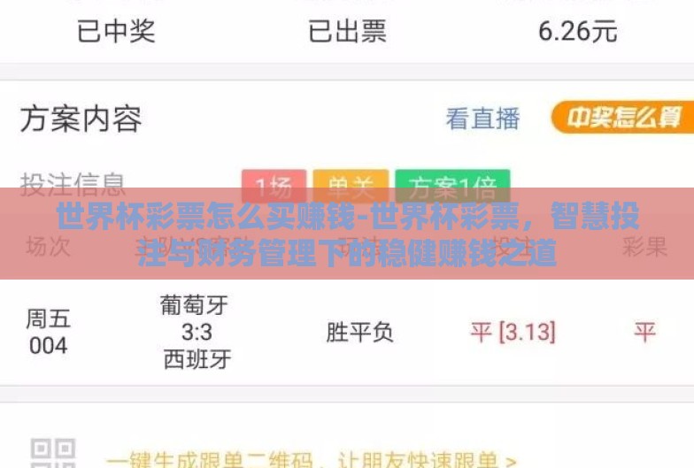 世界杯彩票怎么买赚钱-世界杯彩票,智慧投注与财务管理下的稳健赚钱之道 世界杯彩票怎么买赚钱-世界杯彩票,智慧投注与财务管理下的稳健赚钱之道