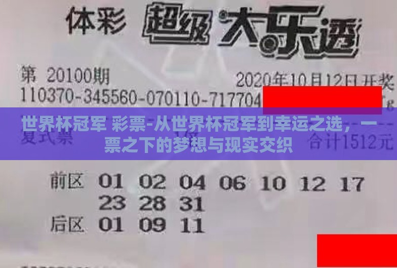 世界杯冠军 彩票-从世界杯冠军到幸运之选，一票之下的梦想与现实交织