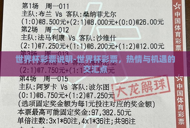 世界杯彩票说明-世界杯彩票，热情与机遇的交汇点