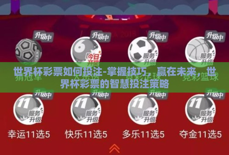世界杯彩票如何投注-掌握技巧，赢在未来，世界杯彩票的智慧投注策略