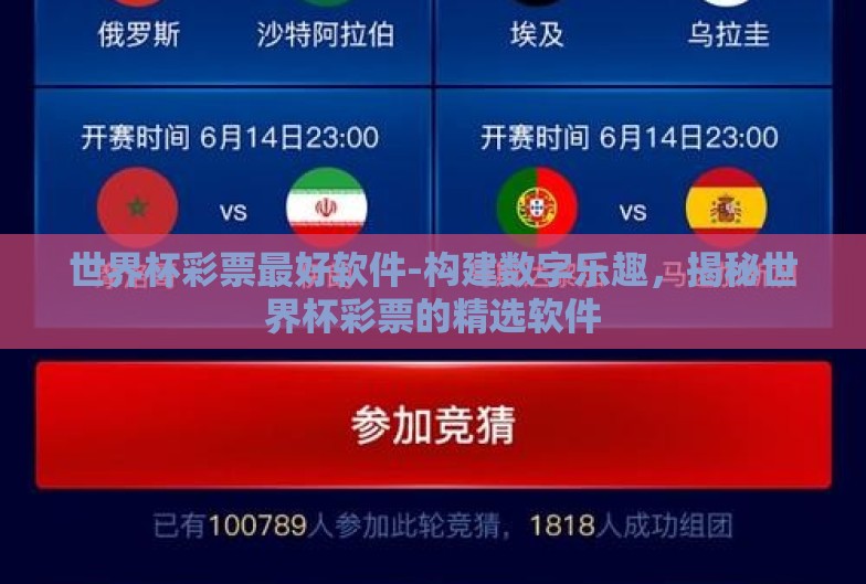 世界杯彩票最好软件-构建数字乐趣，揭秘世界杯彩票的精选软件
