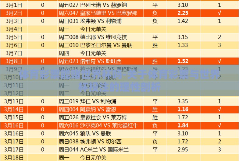 体育彩票能赌世界杯吗-关于体育彩票与世界杯投注的理性剖析