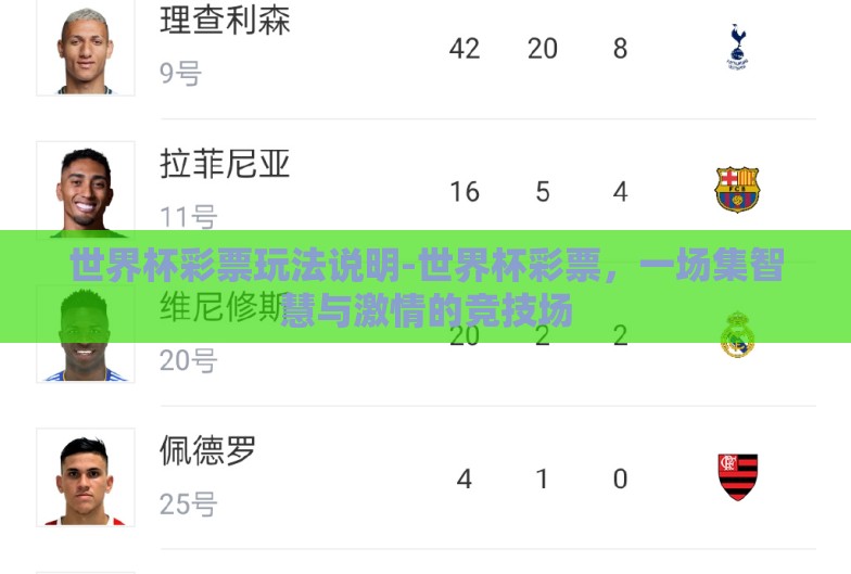 世界杯彩票玩法说明-世界杯彩票,一场集智慧与激情的竞技场 世界杯彩票玩法说明-世界杯彩票,一场集智慧与激情的竞技场