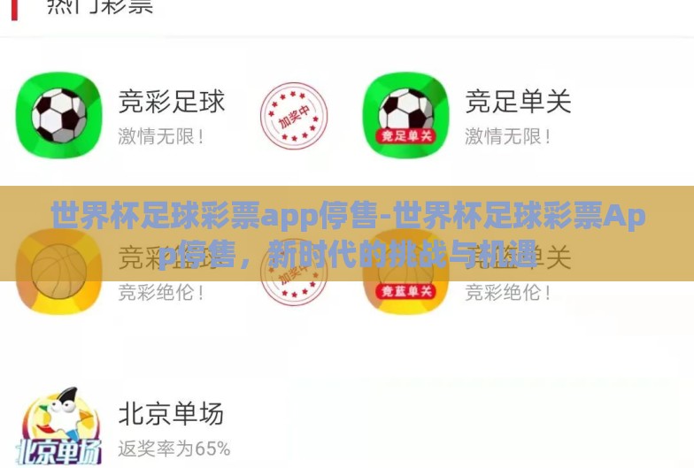 世界杯足球彩票app停售-世界杯足球彩票App停售，新时代的挑战与机遇
